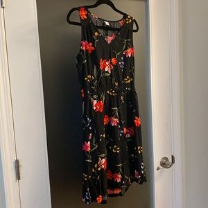 Sleeveless floral print mini swing dress size Med